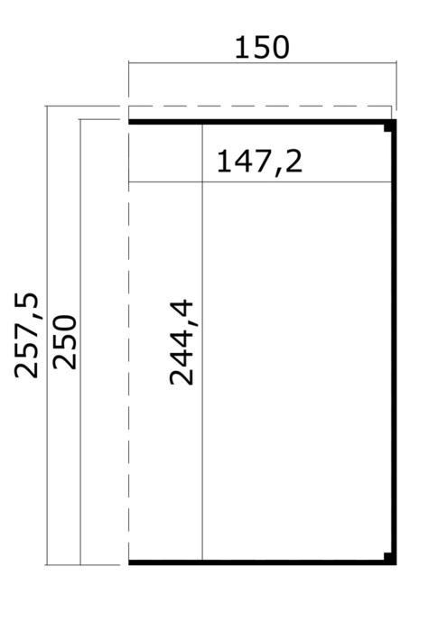 Skärmtak t/förråd 250 x 150 cm 3,53 m² Lasita Maja